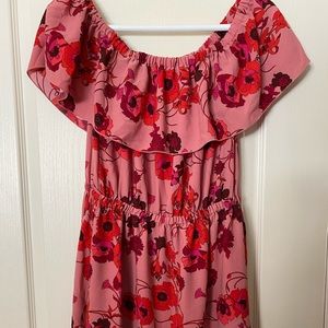 Red floral dress